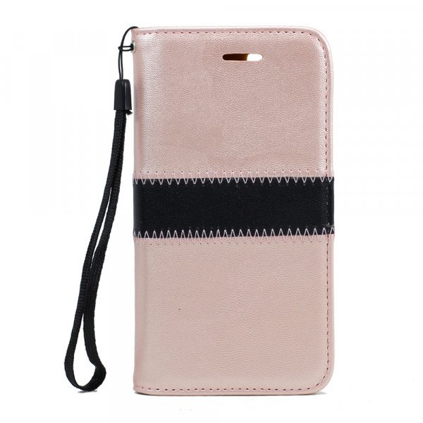 Wholesale iPhone 7 Magnetic Flip Leather Wallet Case (Rose Gold)